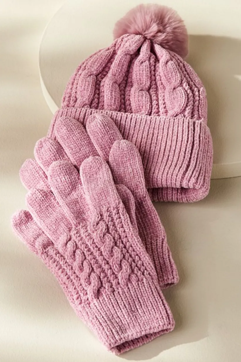 Jules Chenille Hat & Gloves Set<Soft Surroundings Outlet