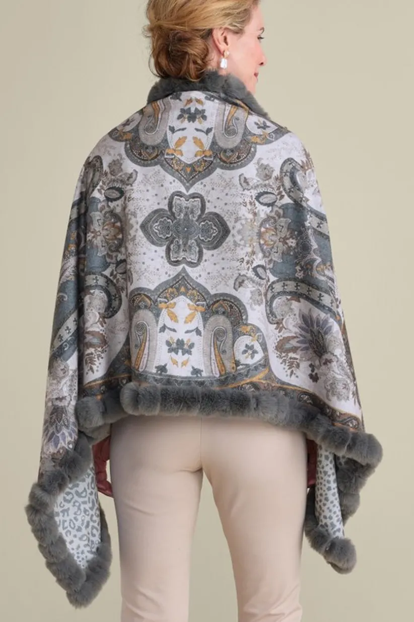 Katya Faux Fur Trim Wrap Scarf<Soft Surroundings Best