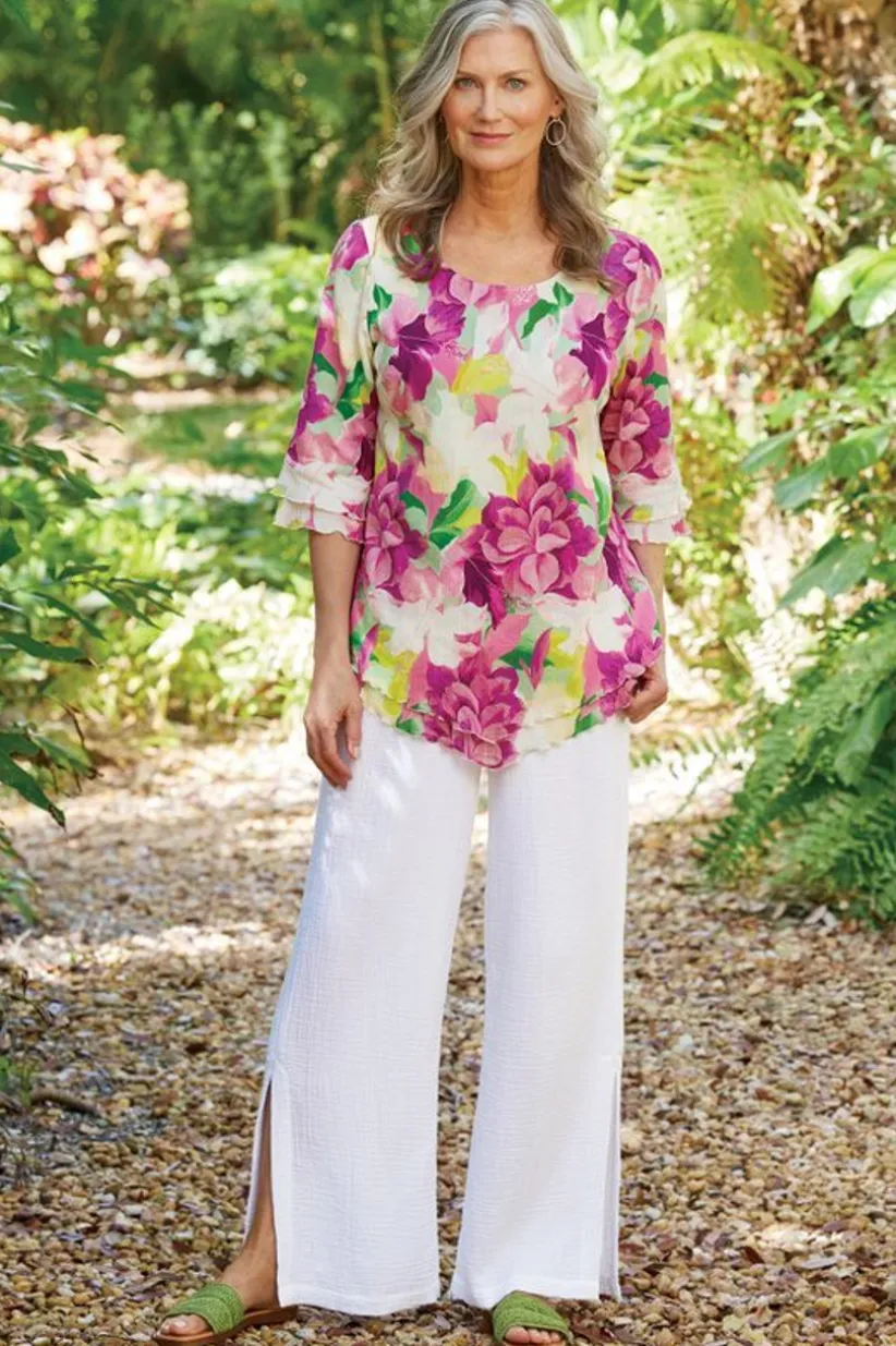 Khulani Wide Leg Gauze Pants<Soft Surroundings Outlet