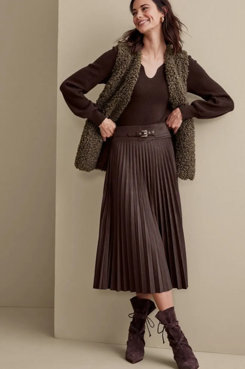 Lavina Faux Suede Skirt<Soft Surroundings Hot