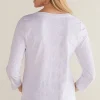 Linnea Embroidered 3/4 Sleeve Tee<Soft Surroundings Hot