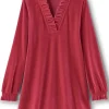 Marlee Ruffle Velvet Top<Soft Surroundings Clearance