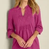 Mikaela Embroidered 3/4 Sleeve Tunic<Soft Surroundings Online