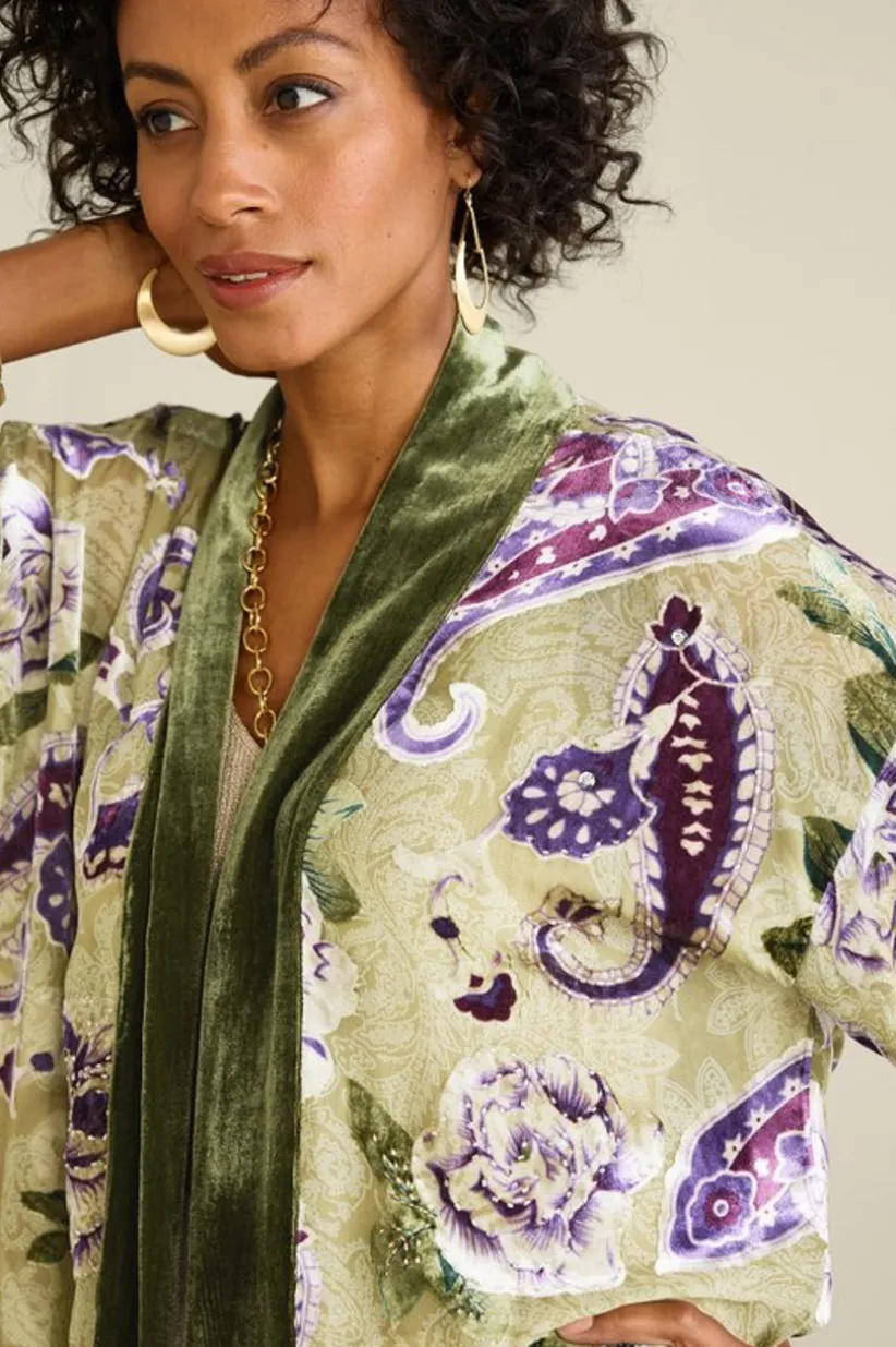 Nomi Silk Blend Velvet Kimono<Soft Surroundings Clearance