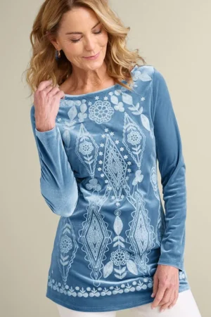Nori Embroidered Velvet Tunic<Soft Surroundings Best