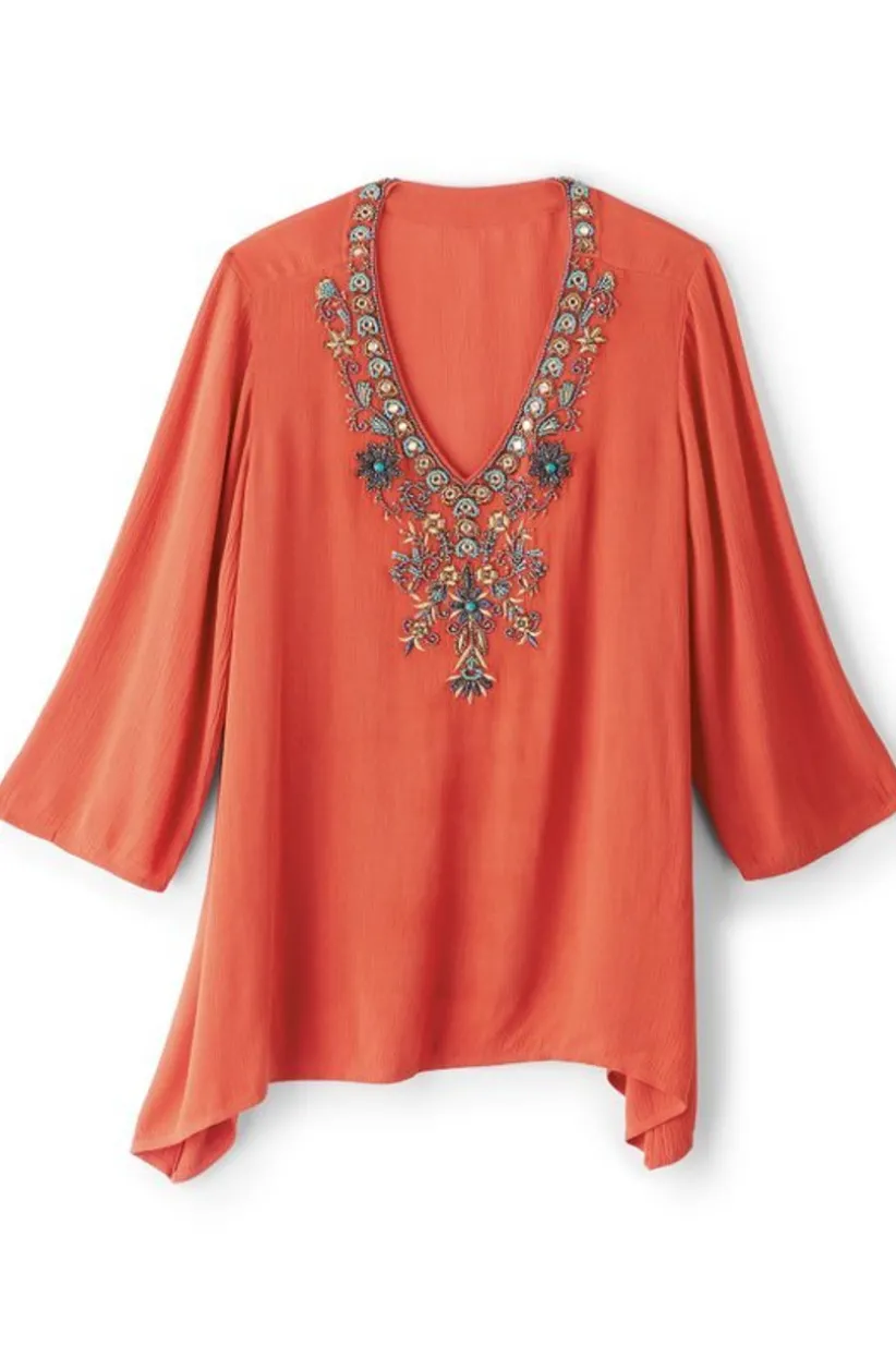 Paulina Gauze Pullover<Soft Surroundings Clearance