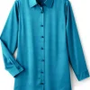 Satin Boyfriend Shirt<Soft Surroundings Hot