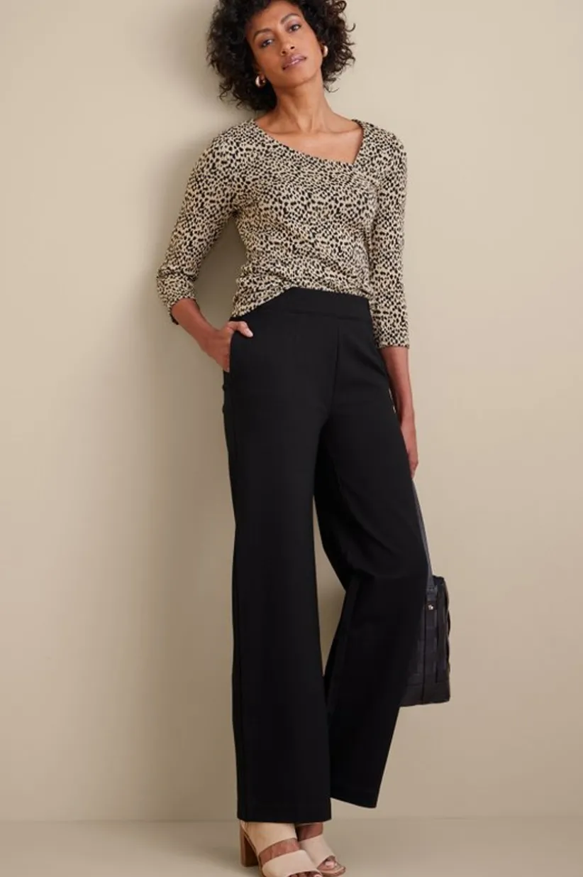 Soft Essential Ponte Wide Leg Pants<Soft Surroundings Fashion