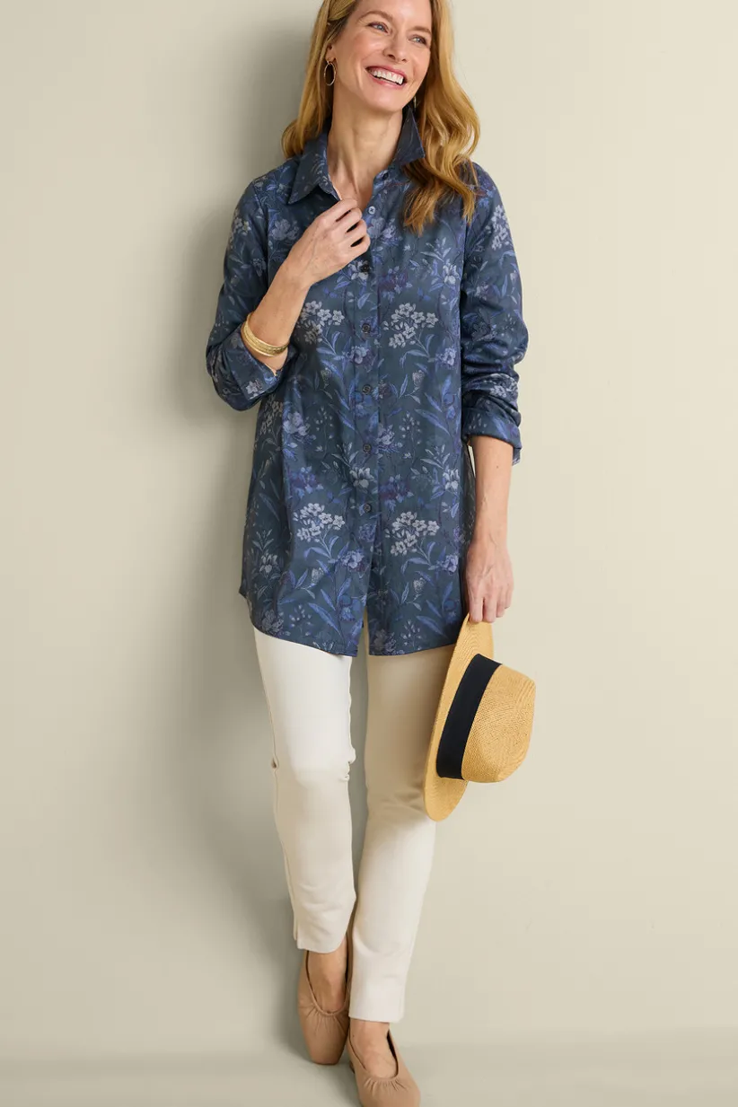 Stretch Faux Suede Boyfriend Tunic Shirt<Soft Surroundings Outlet