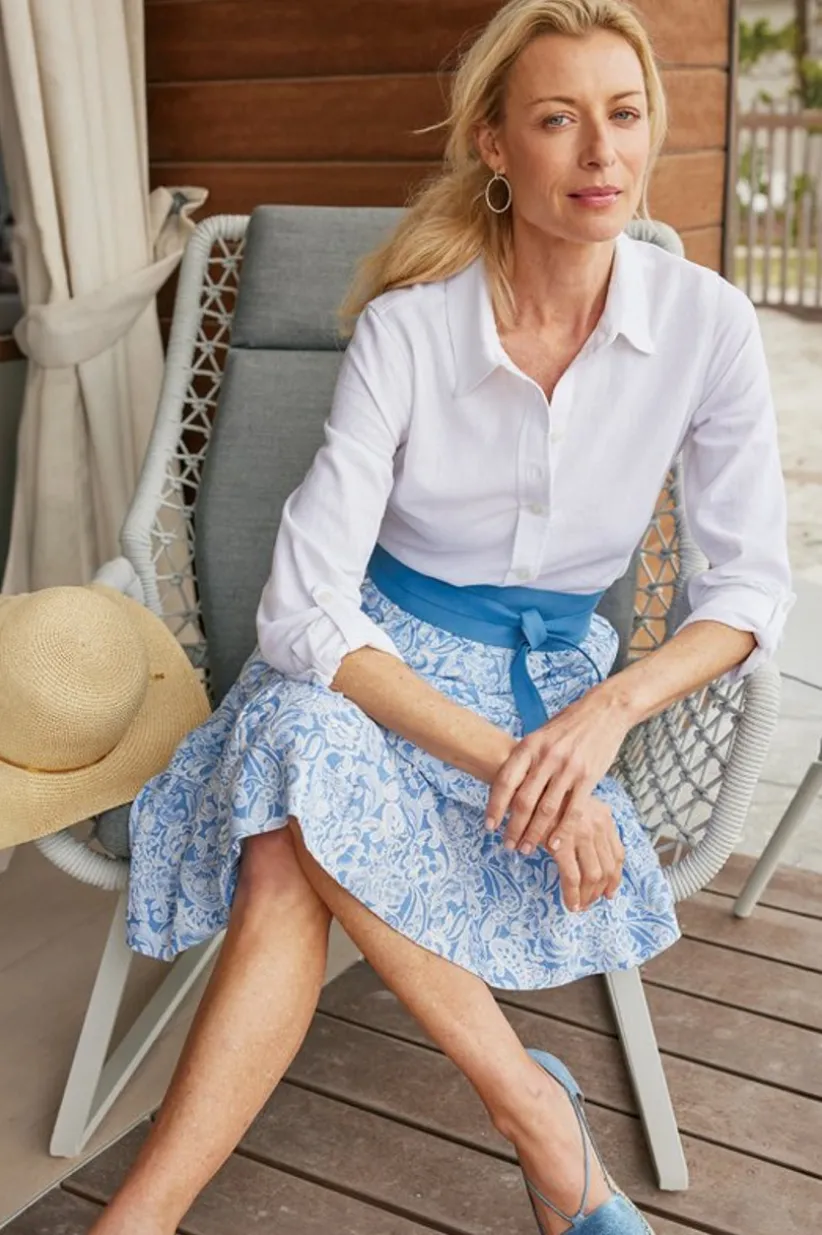 Talisa Linen Blend Skirt<Soft Surroundings Outlet