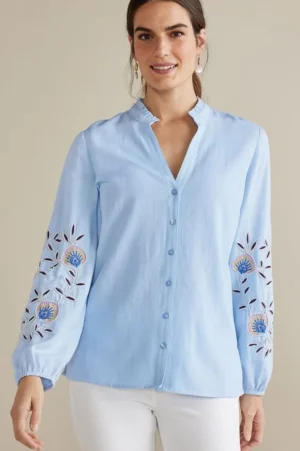 Titania Embroidered Top<Soft Surroundings Outlet