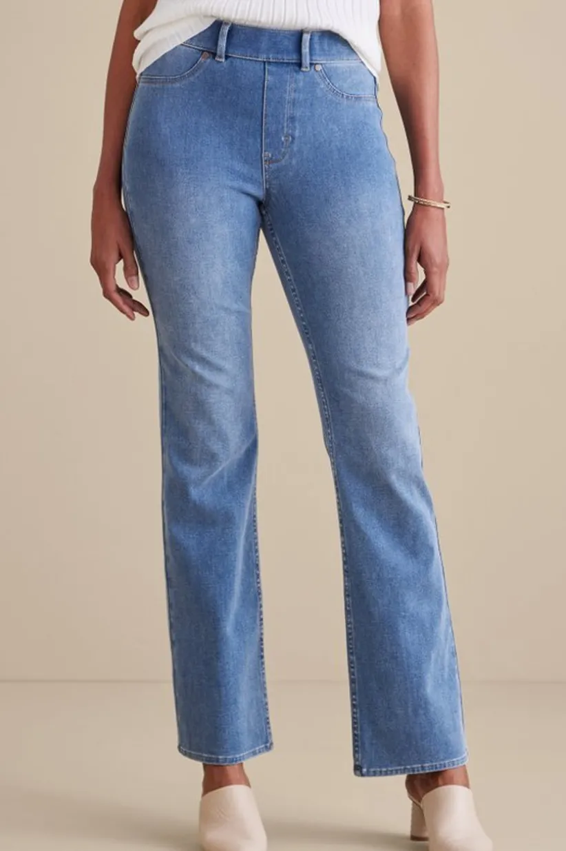 Ultimate Denim Pull-On Bootcut Jeans<Soft Surroundings Clearance
