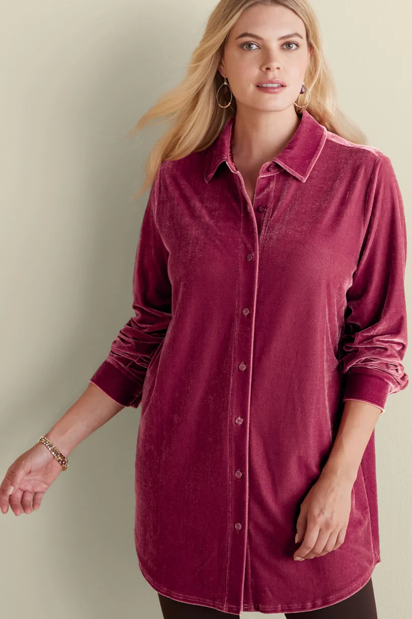 Velvet Boyfriend Tunic Shirt<Soft Surroundings Discount