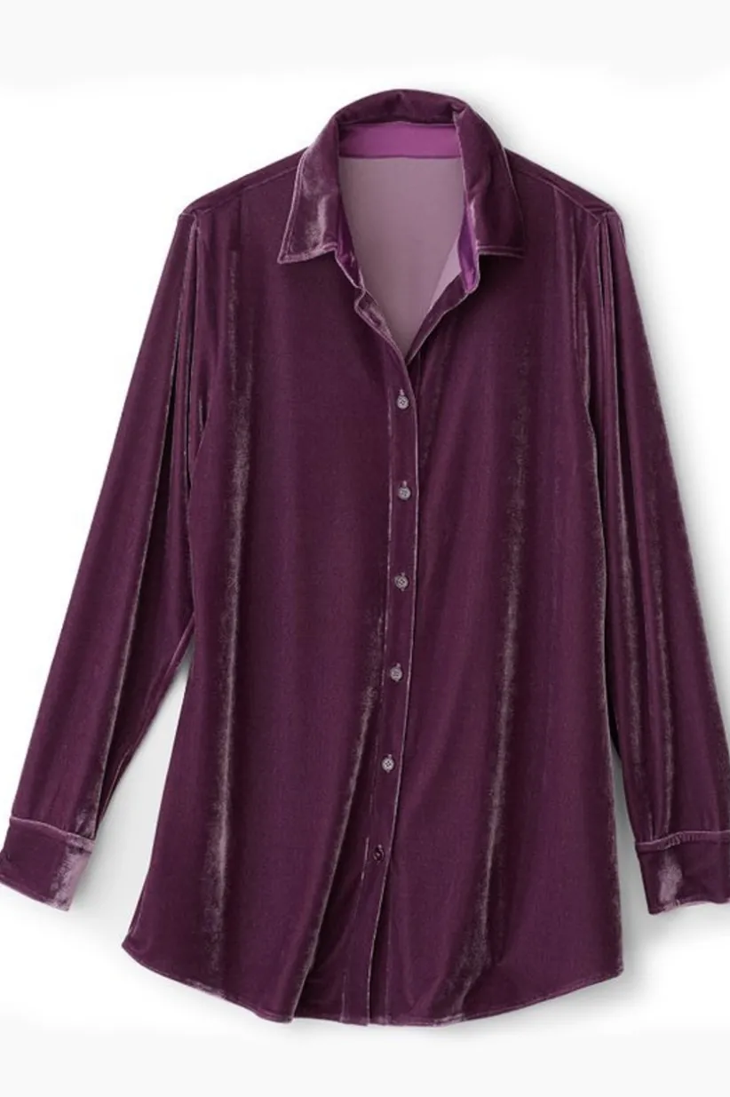 Velvet Boyfriend Tunic Shirt<Soft Surroundings Discount