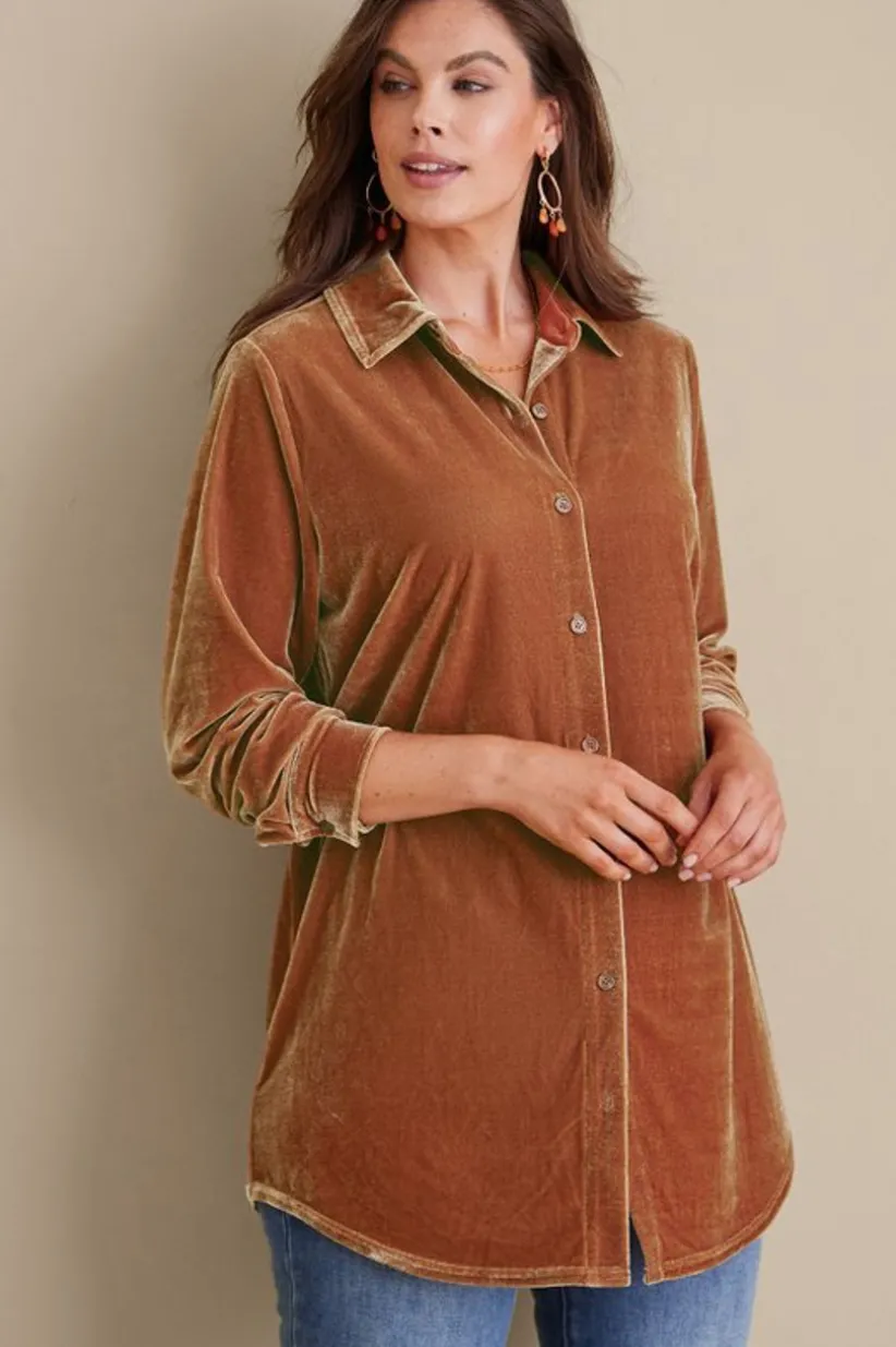 Velvet Boyfriend Tunic Shirt<Soft Surroundings Discount