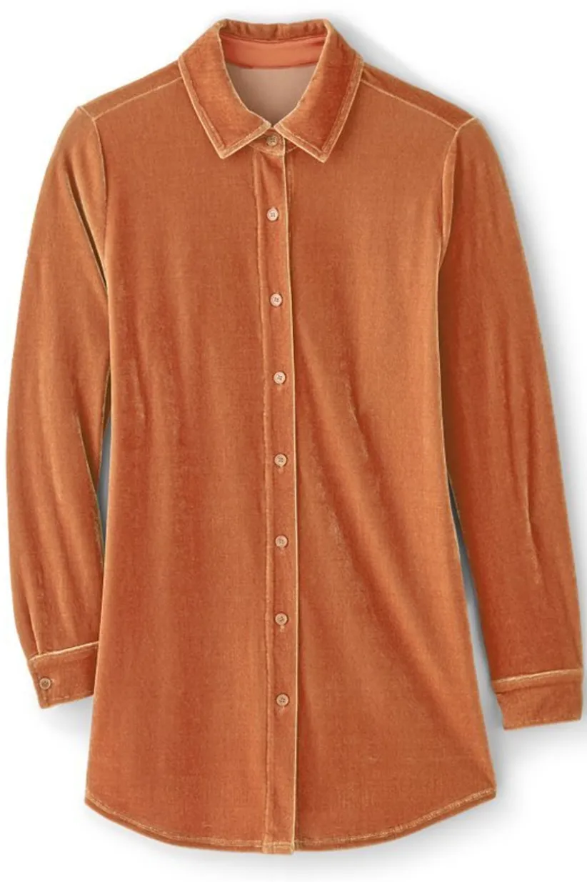 Velvet Boyfriend Tunic Shirt<Soft Surroundings Discount