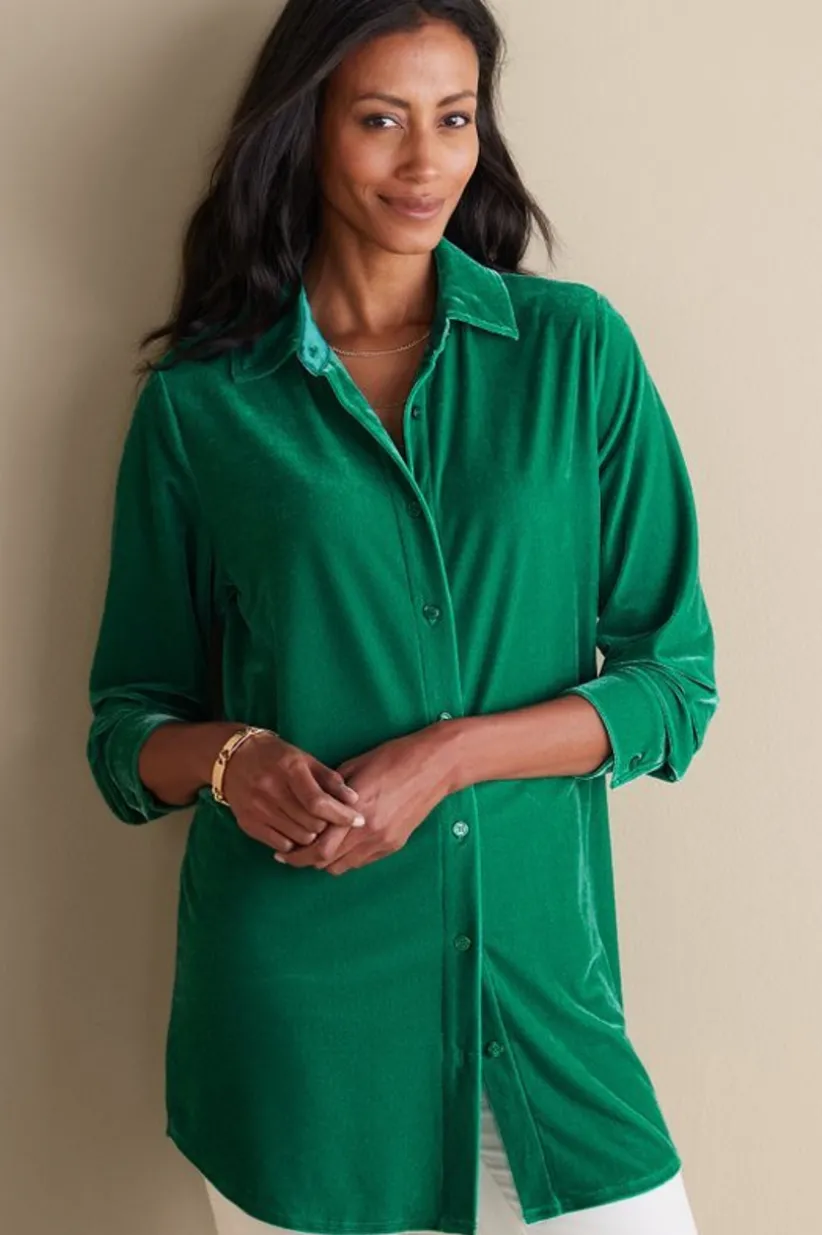Velvet Boyfriend Tunic Shirt<Soft Surroundings Discount