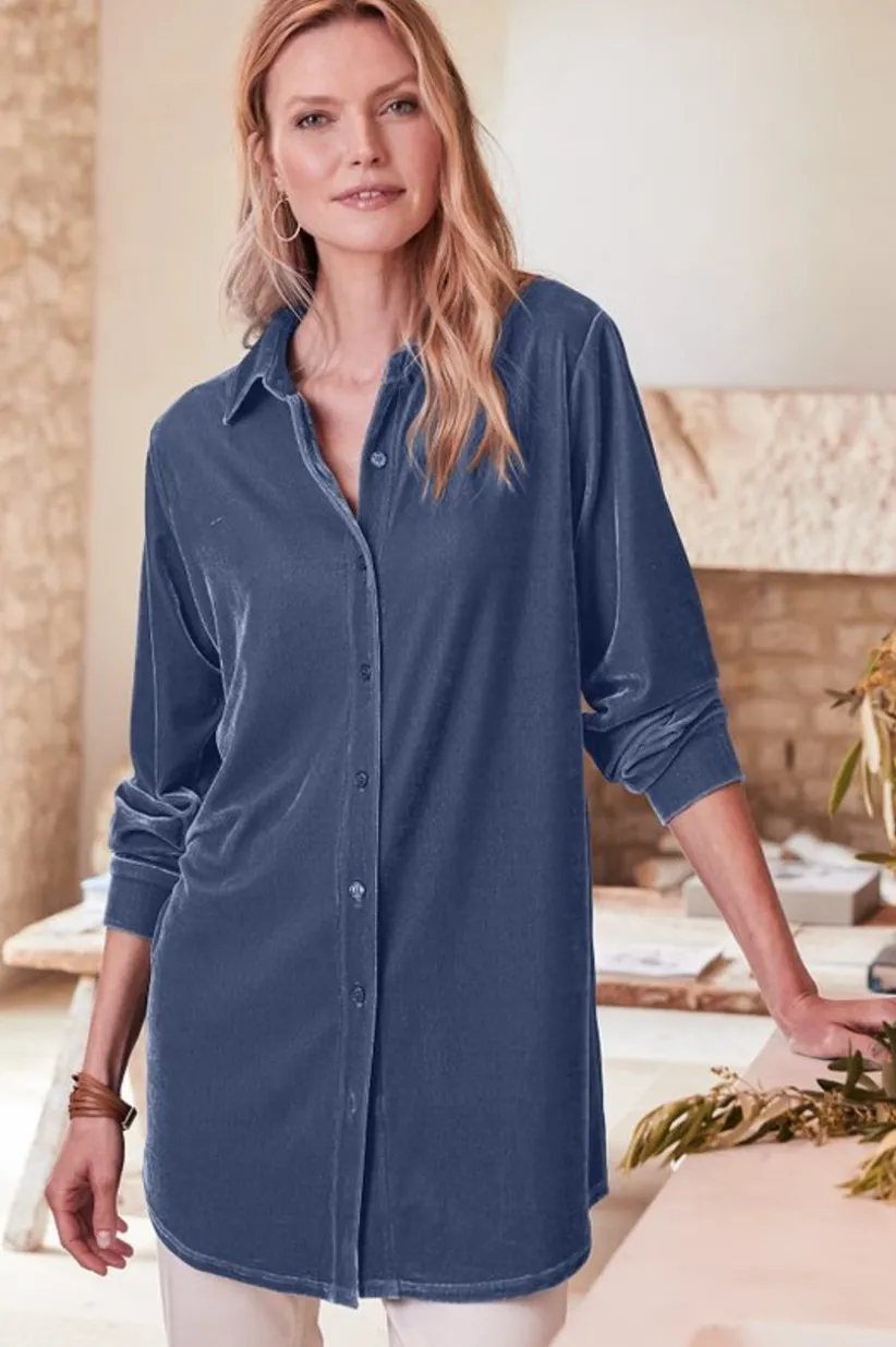 Velvet Boyfriend Tunic Shirt<Soft Surroundings Discount