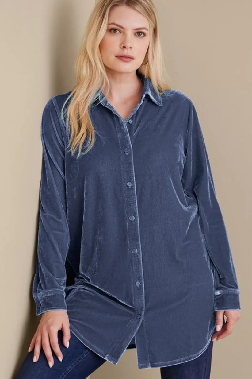 Velvet Boyfriend Tunic Shirt<Soft Surroundings Discount