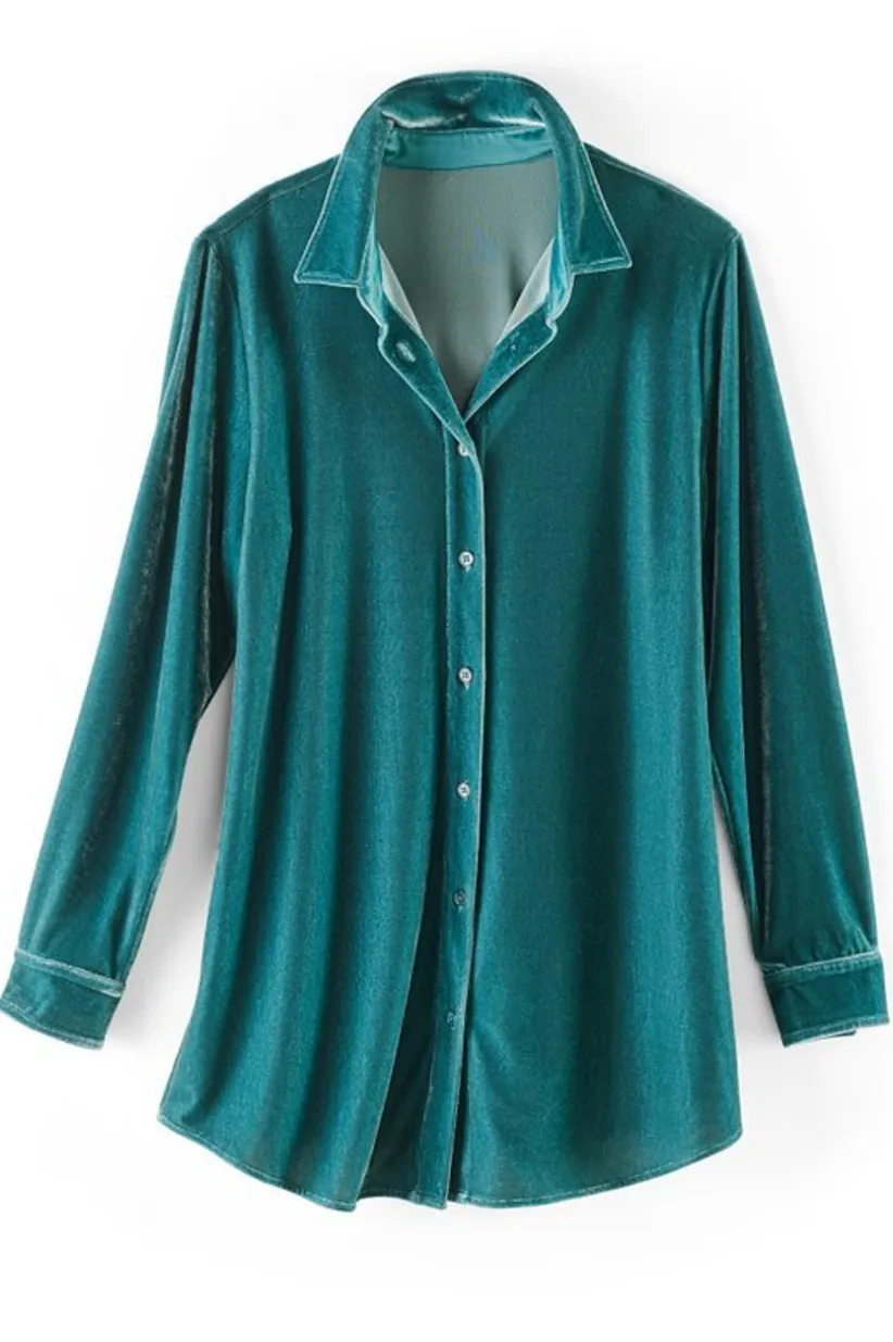 Velvet Boyfriend Tunic Shirt<Soft Surroundings Discount