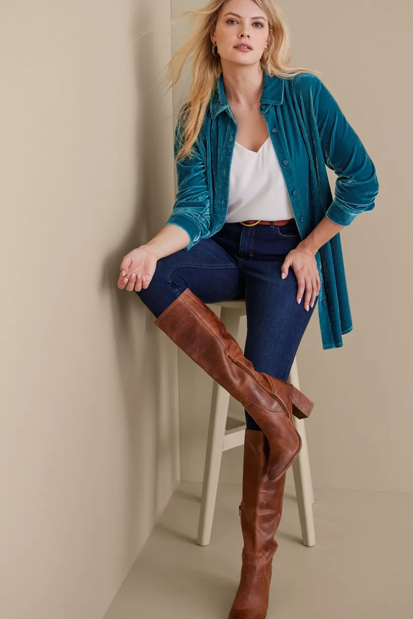 Velvet Boyfriend Tunic Shirt<Soft Surroundings Discount