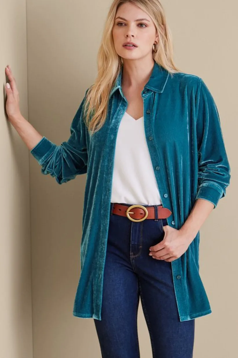 Velvet Boyfriend Tunic Shirt<Soft Surroundings Discount