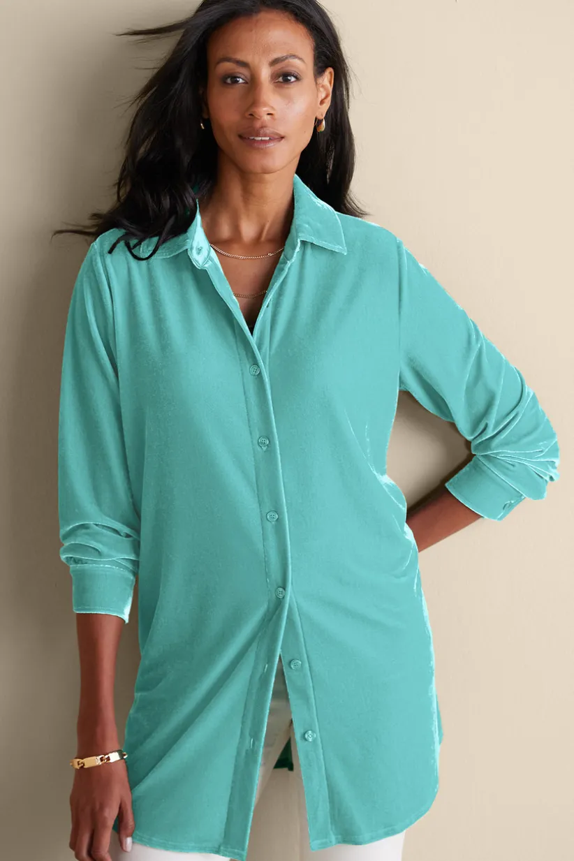 Velvet Boyfriend Tunic Shirt<Soft Surroundings Discount