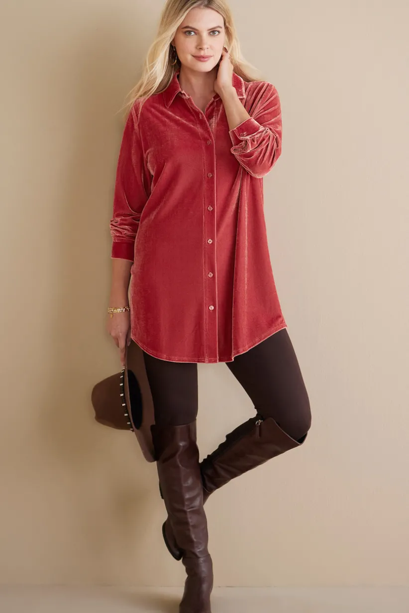 Velvet Boyfriend Tunic Shirt<Soft Surroundings Discount