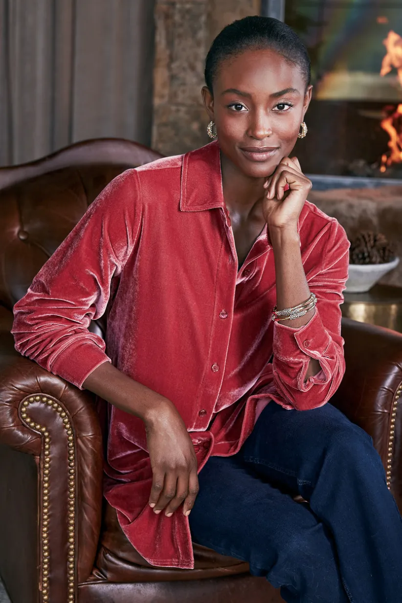 Velvet Boyfriend Tunic Shirt<Soft Surroundings Discount