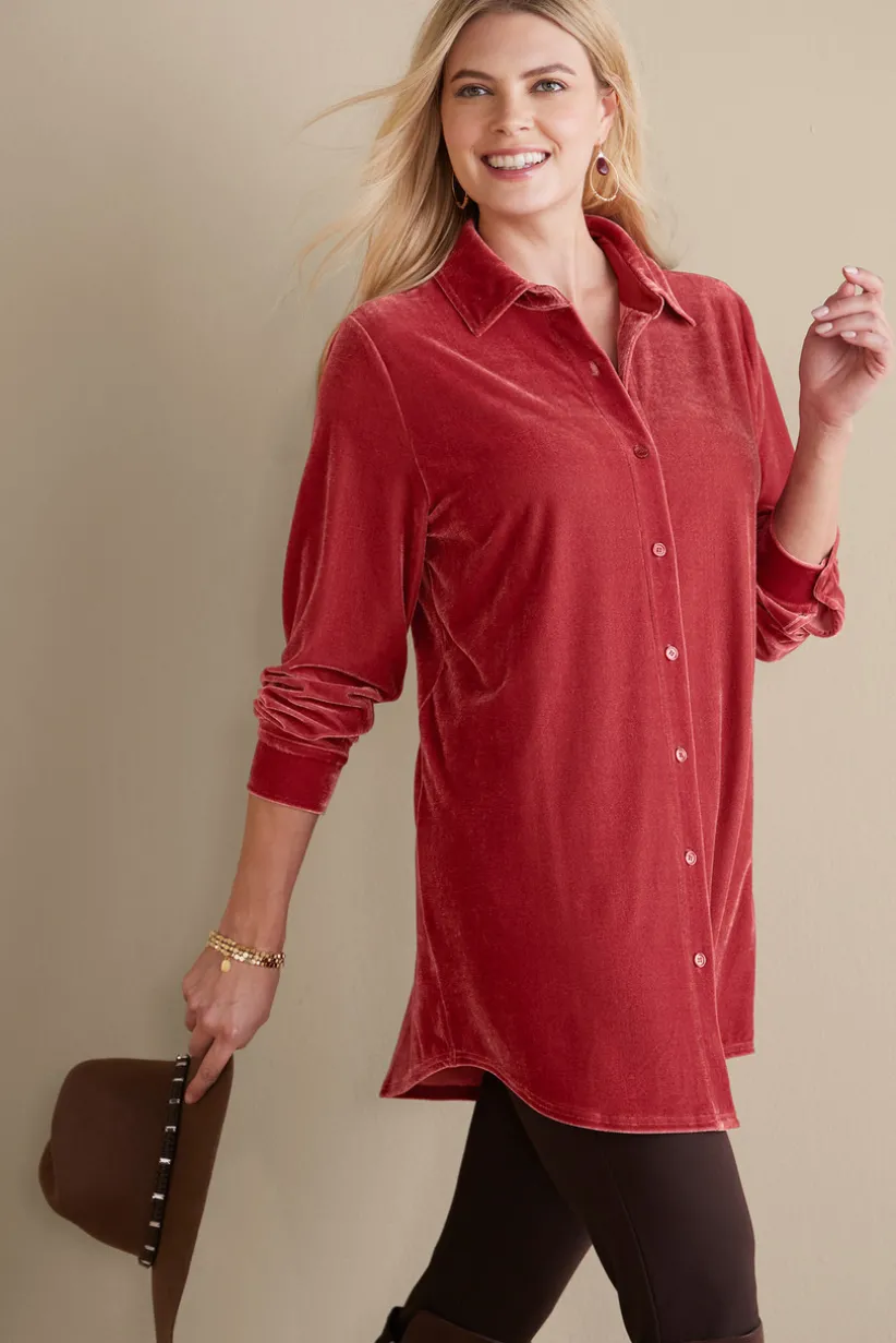 Velvet Boyfriend Tunic Shirt<Soft Surroundings Discount