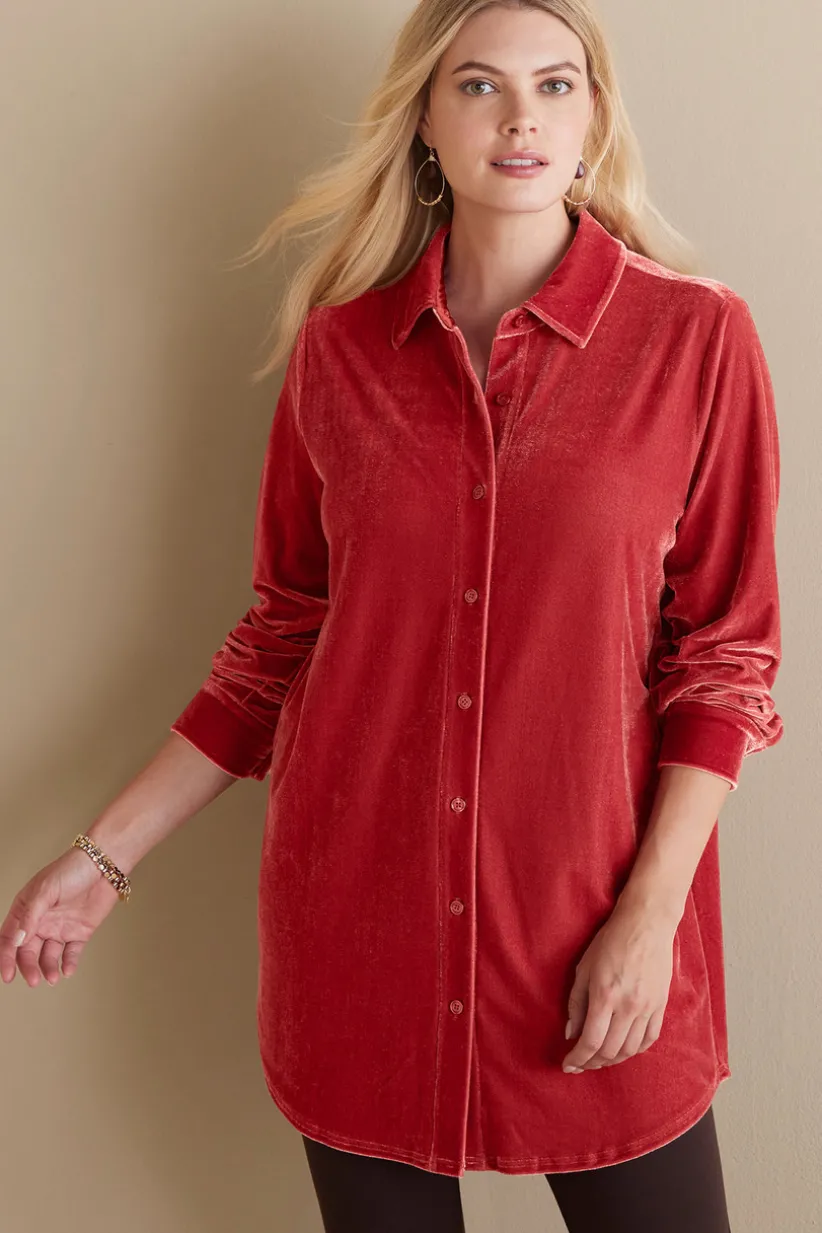 Velvet Boyfriend Tunic Shirt<Soft Surroundings Discount