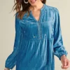 Verna Embellished Velvet Tunic<Soft Surroundings Clearance