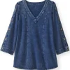 Wilma Washed Knit Denim Tunic<Soft Surroundings Fashion
