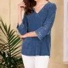 Wilma Washed Knit Denim Tunic<Soft Surroundings Fashion