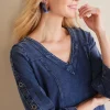 Wilma Washed Knit Denim Tunic<Soft Surroundings Fashion
